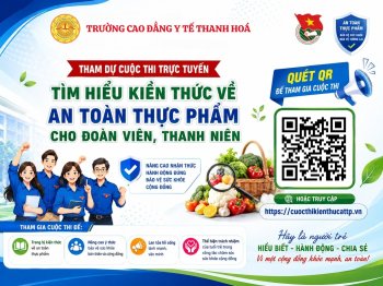 TUỔI TRẺ TRƯỜNG CAO ĐẲNG Y TẾ THANH HÓA HƯỞNG ỨNG CUỘC THI TRỰC TUYẾN “TÌM HIỂU KIẾN THỨC VỀ AN TOÀN THỰC PHẨM CHO ĐOÀN VIÊN, THANH NIÊN”